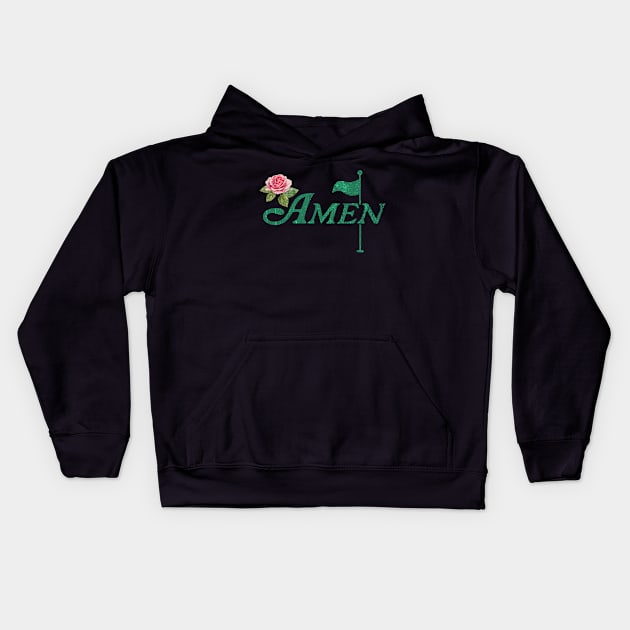 Vintage AMEN MASTERS GOLF Kids Hoodie by EliDidias